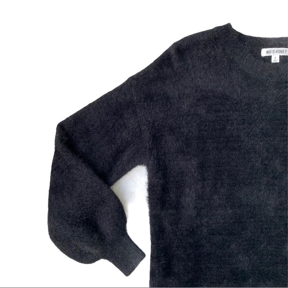 Wild Honey • Bubble Sleeve Black Sweater Dress - Picture 9 of 16